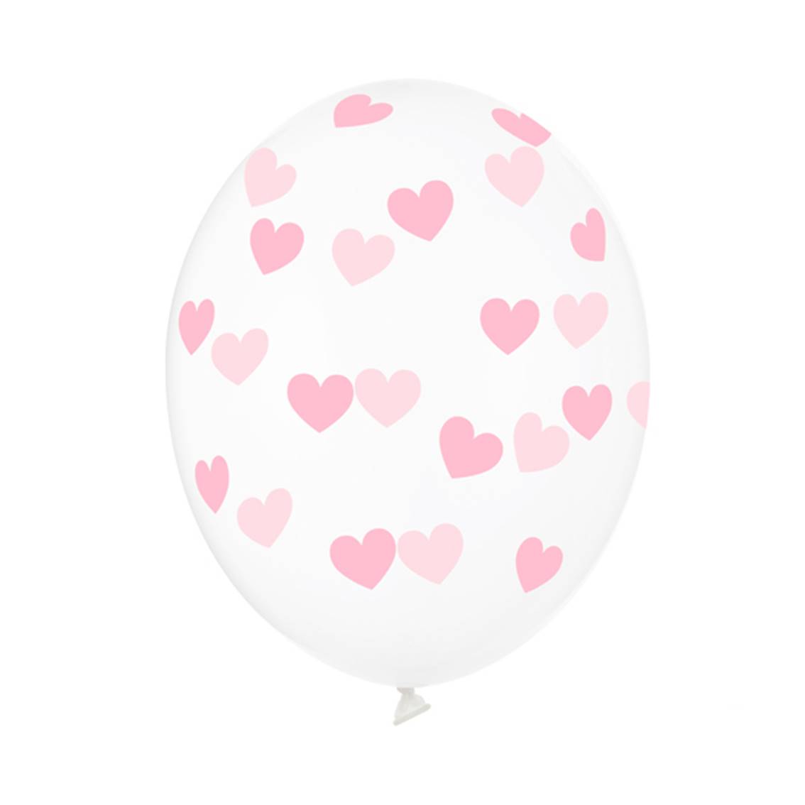 Balón transparentrný ružové srdiečka 1ks 30cm