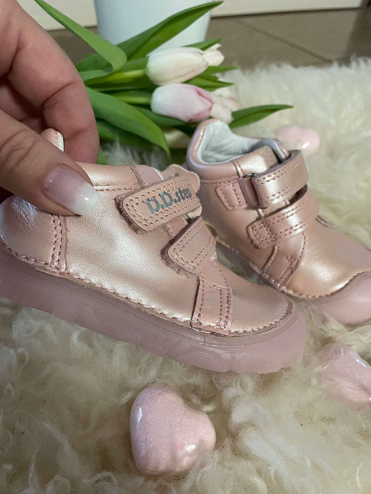 Detská kožená barefoot obuv D.D.Step PINK