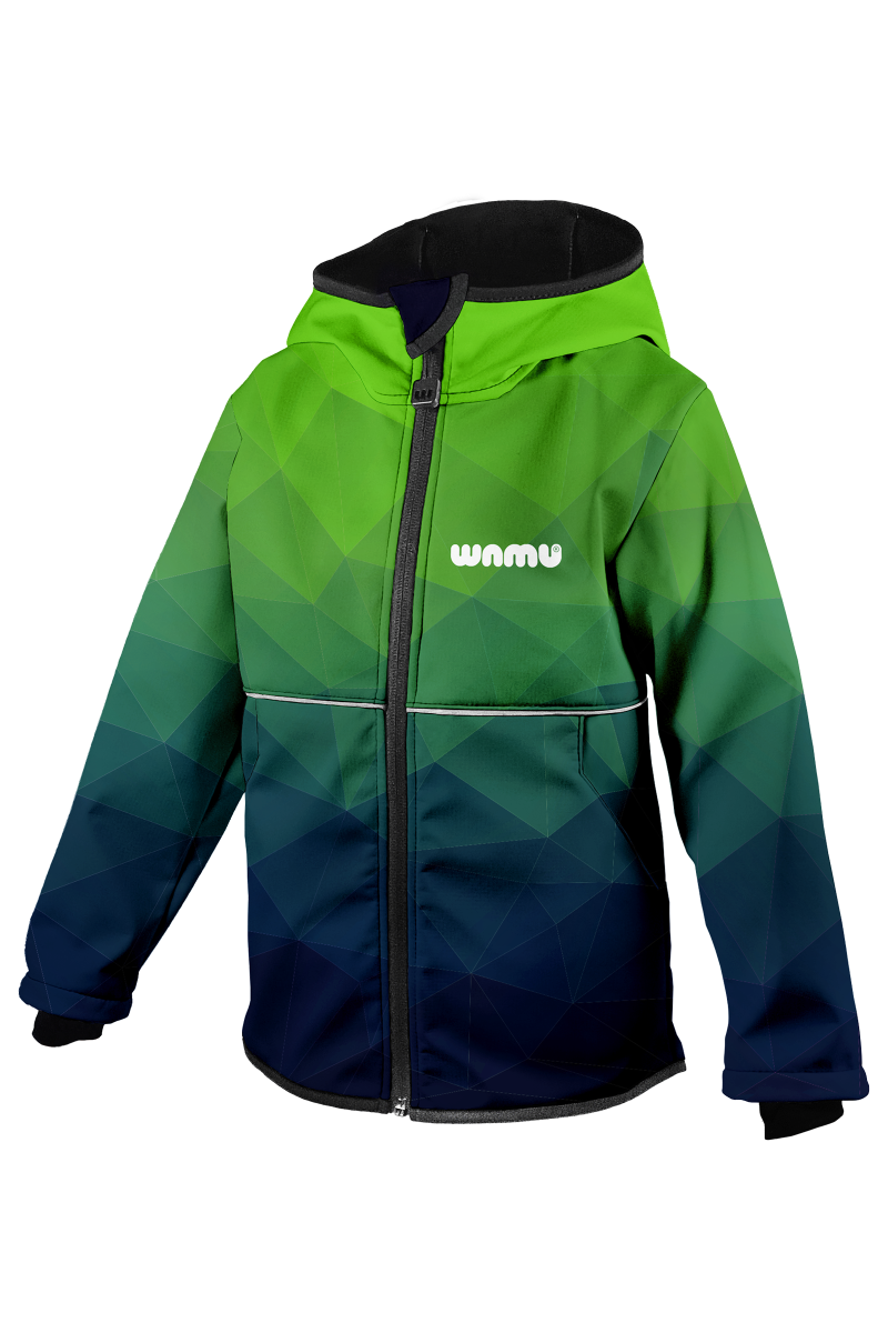 Softshellová bunda WAMU s fleecom MOZAIKA - zelená