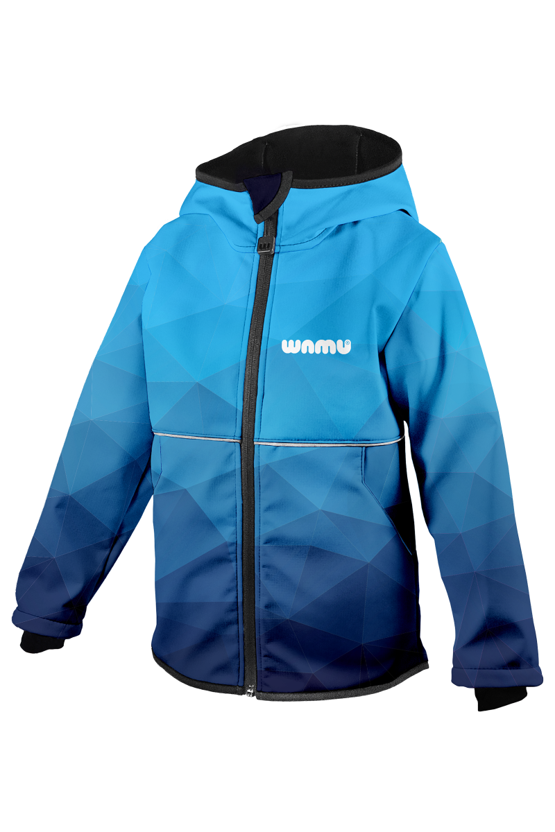 Softshellová bunda WAMU s fleecom MOZAIKA - modrá
