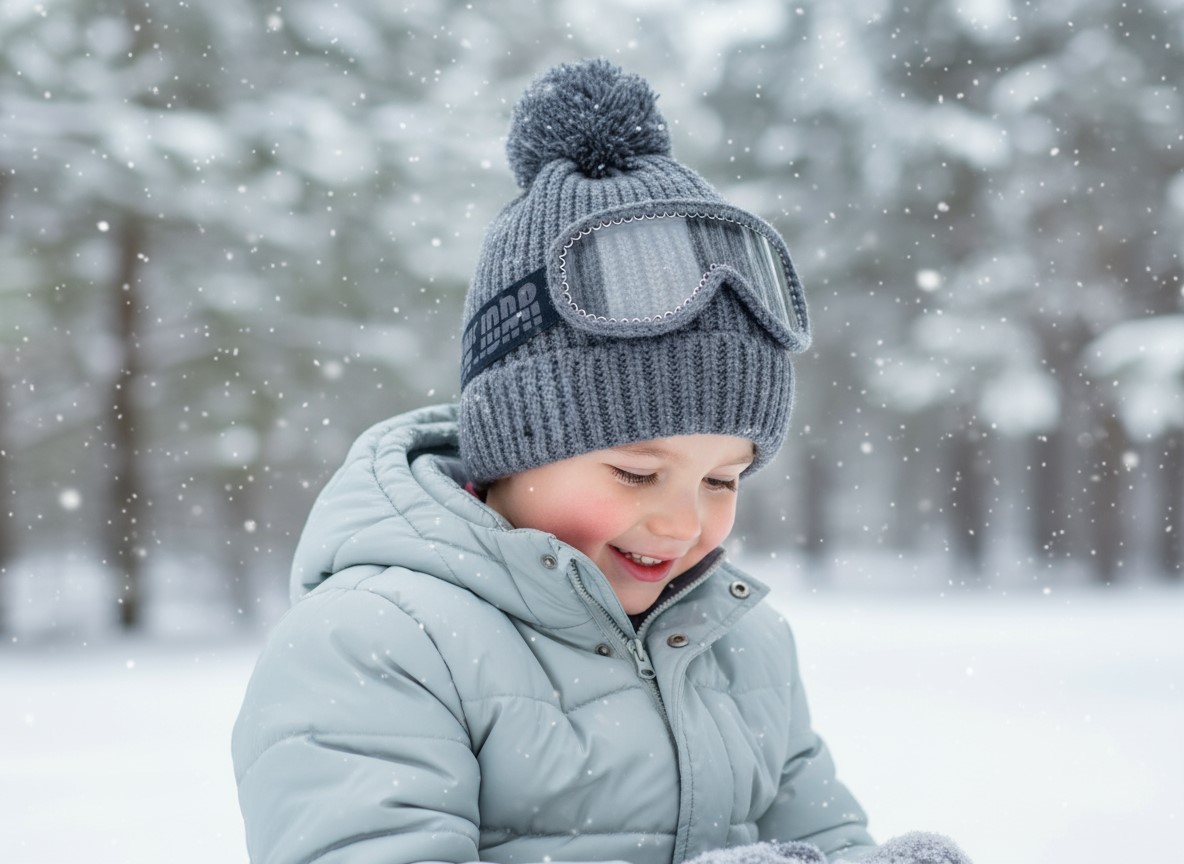 Luxusná zimná čiapka NIKOLA s okuliarmi - sivomodrá TOP AKCIA!
