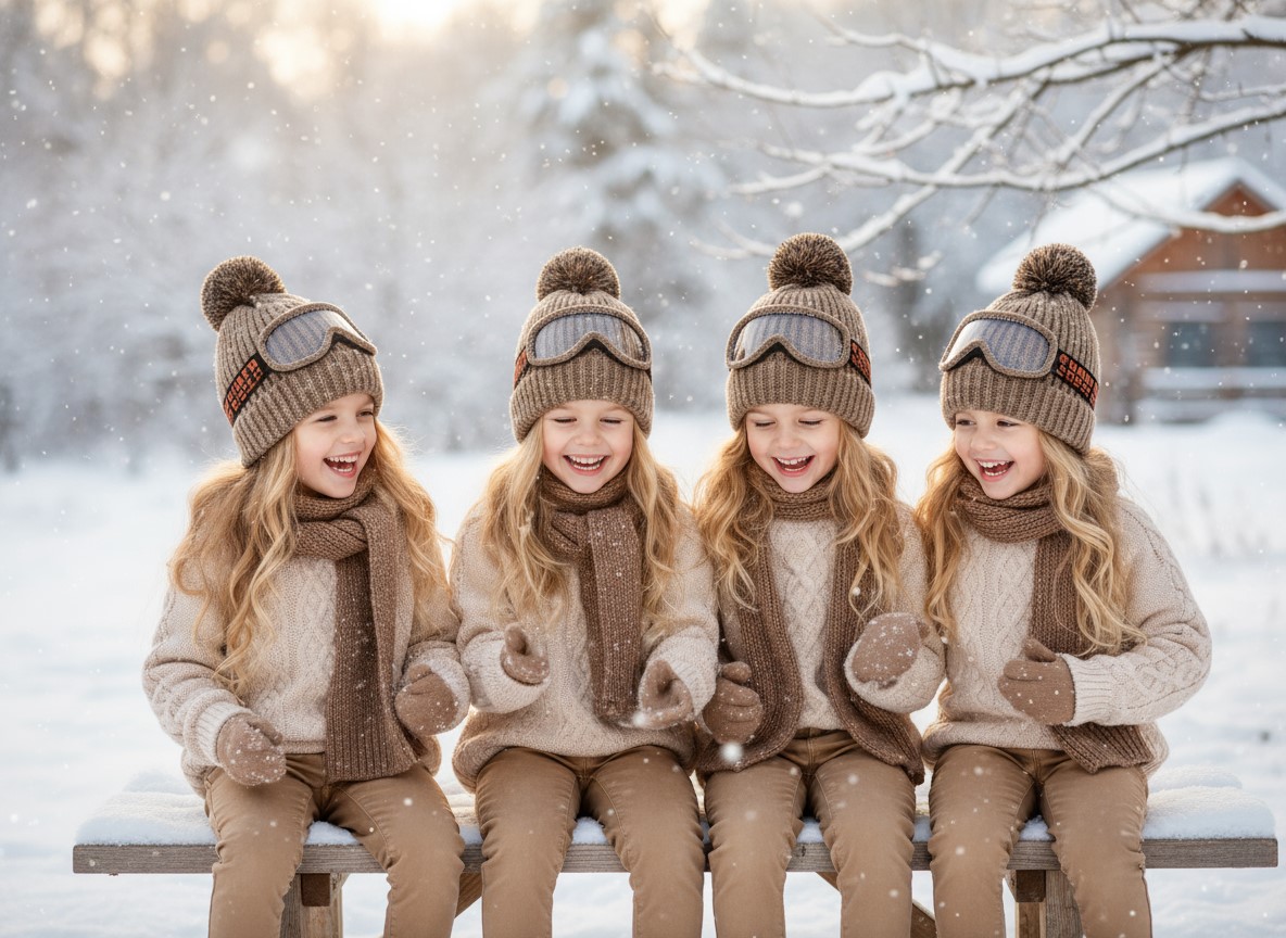 Luxusná zimná čiapka NIKOLA s okuliarmi - hnedá TOP AKCIA!