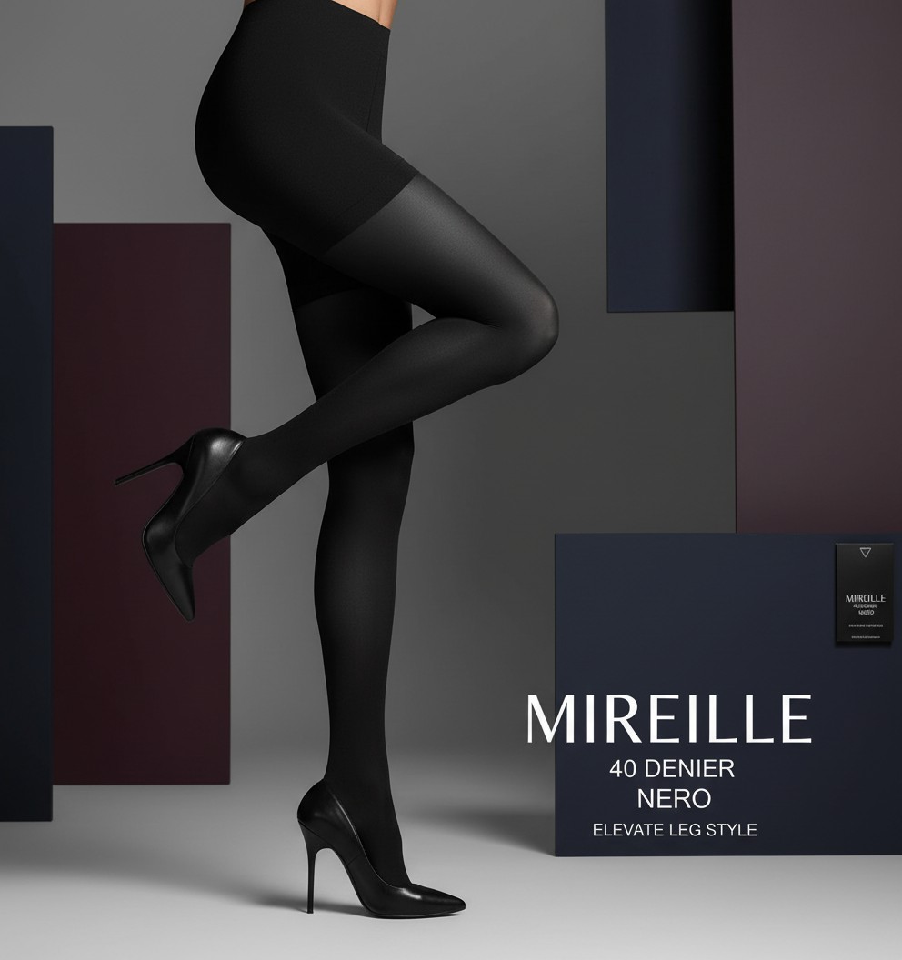 Dámske silonkové pančuchy NOQ MIREILLE 40 DEN - nero