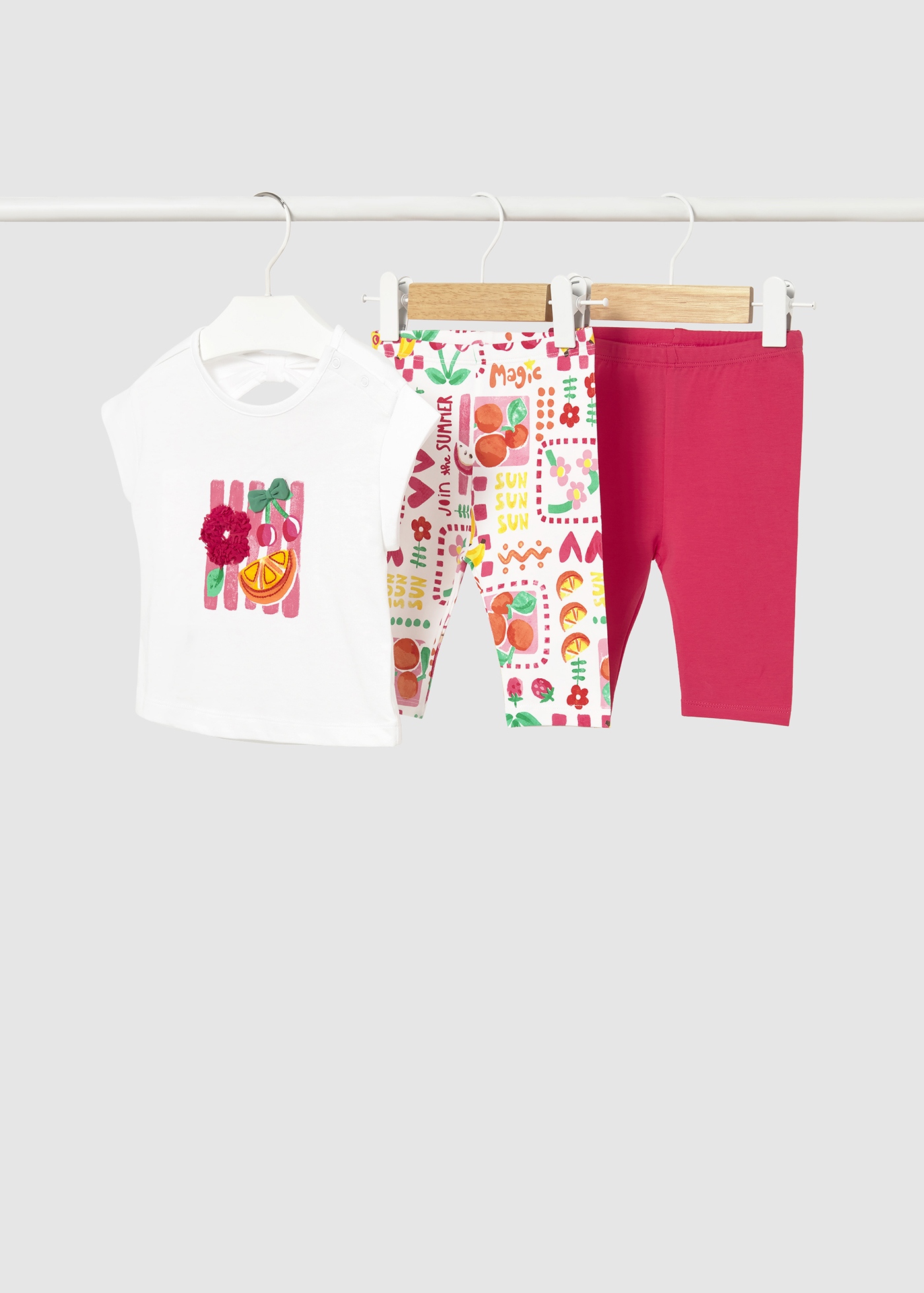 Set - tričko s potlačou, legíny a čelenka Mayoral - 2601752010