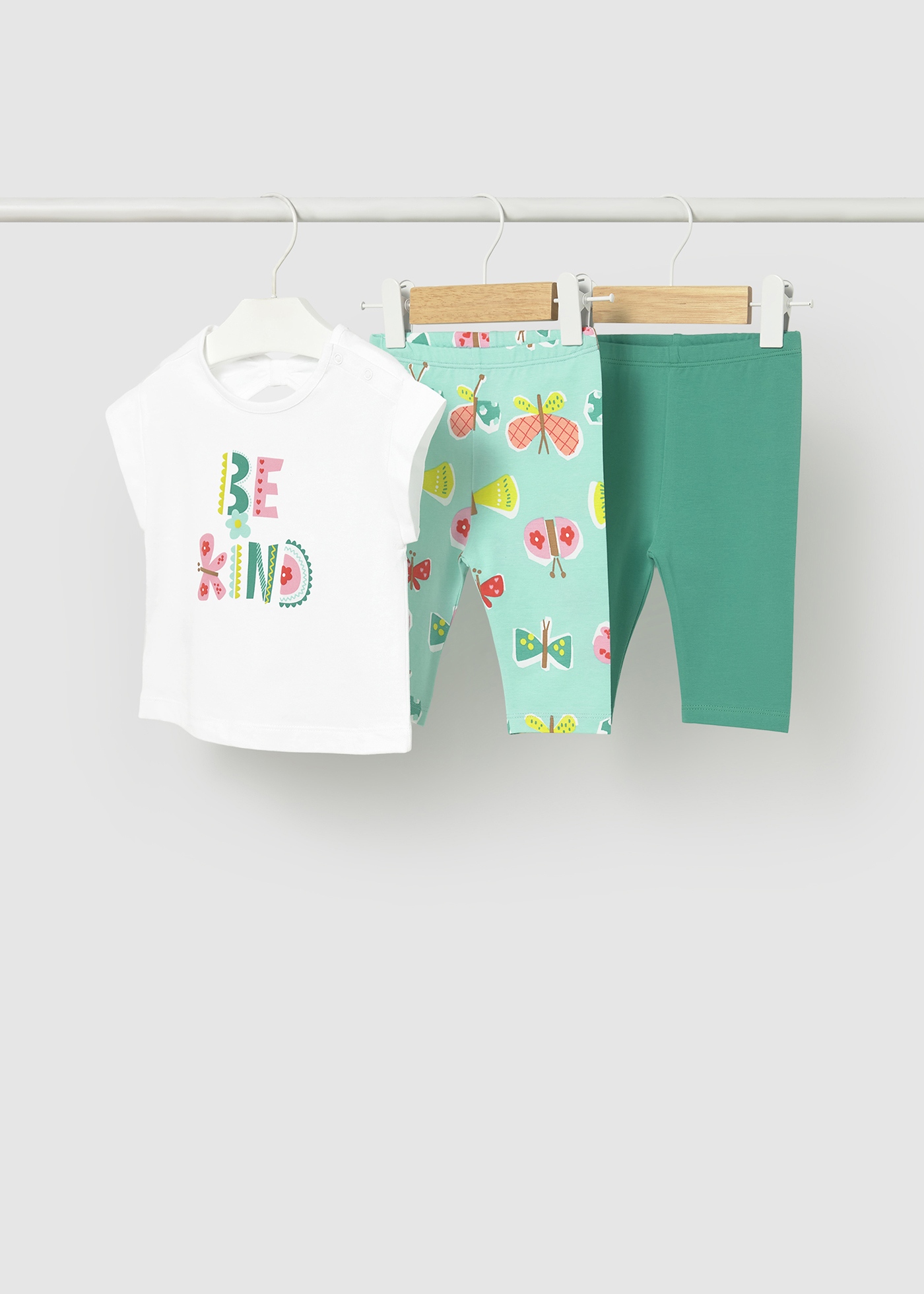 Set - tričko s potlačou, legíny a čelenka Mayoral - 2601752011