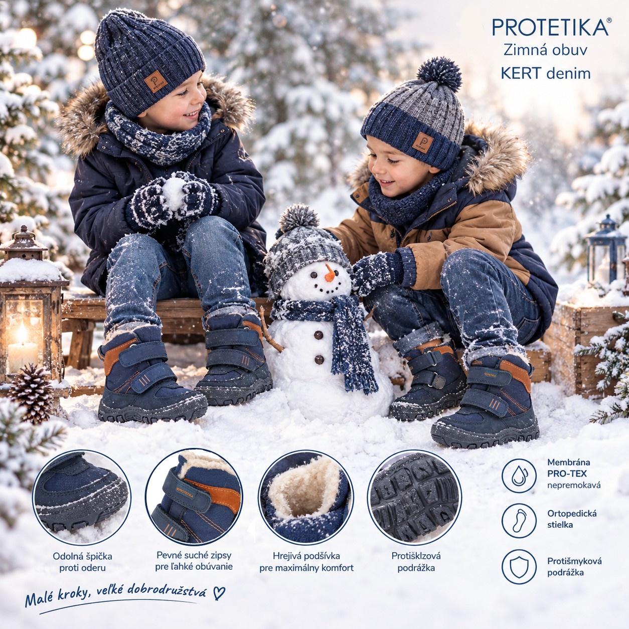 Protetika - zimné topánky s membránou PRO-TEX KERT denim