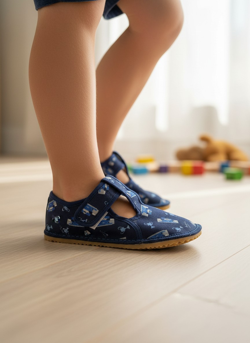 Polootvorené plátenky HP Čechtín 212 BAREFOOT trofej - modrá