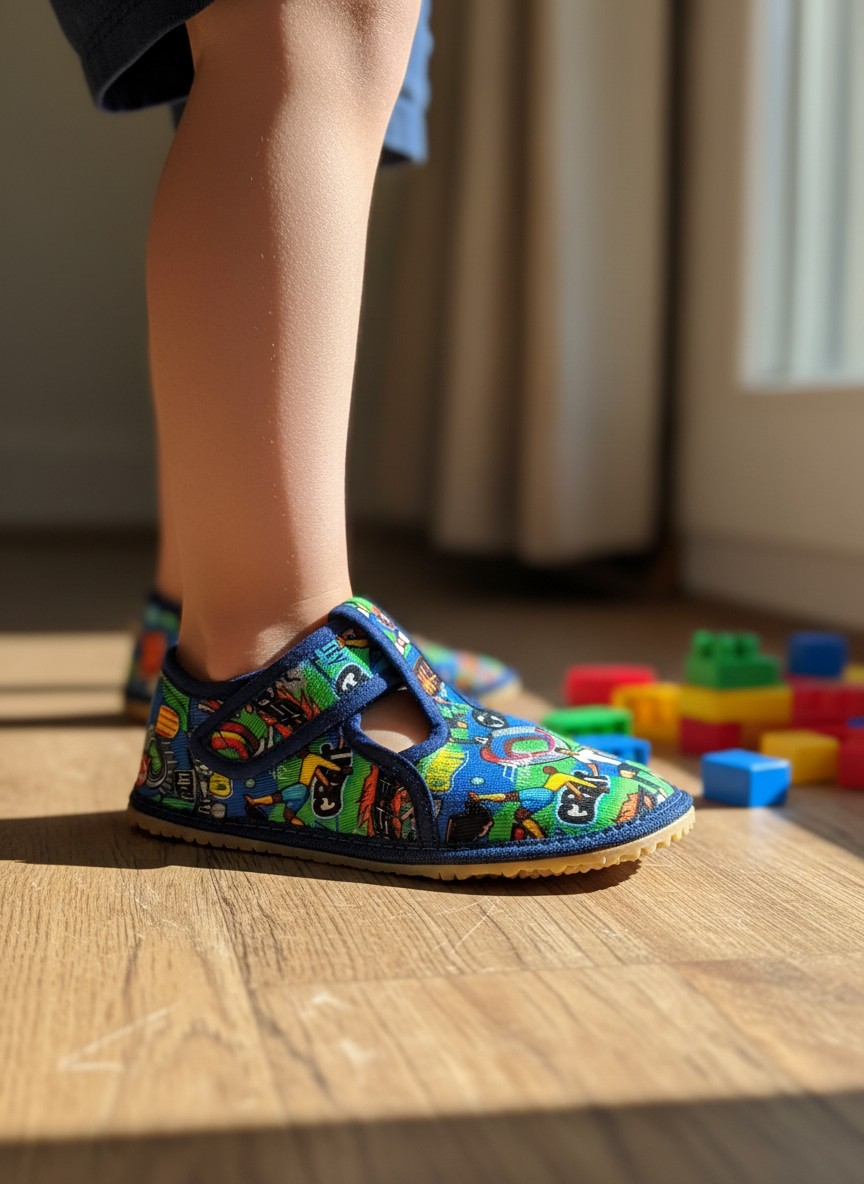 Polootvorené plátenky HP Čechtín 212 BAREFOOT futbal - modrá