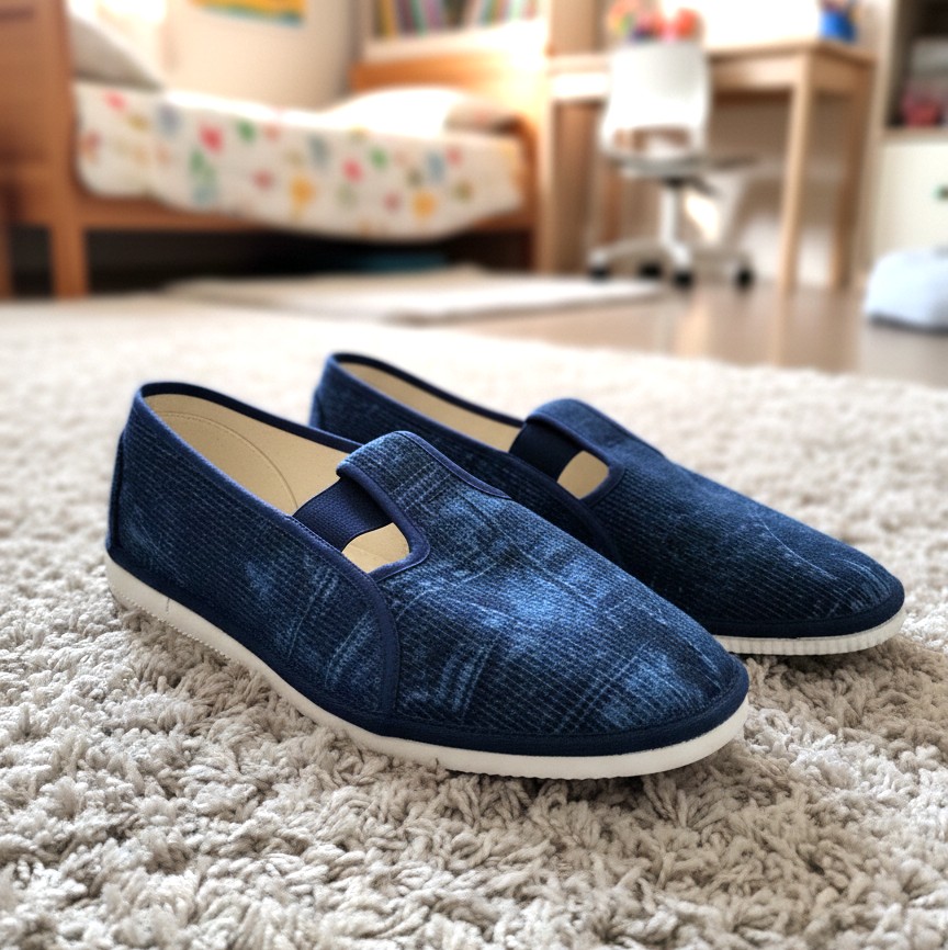 Zatvorené ikonické papuče HP Čechtín 555 DENIM