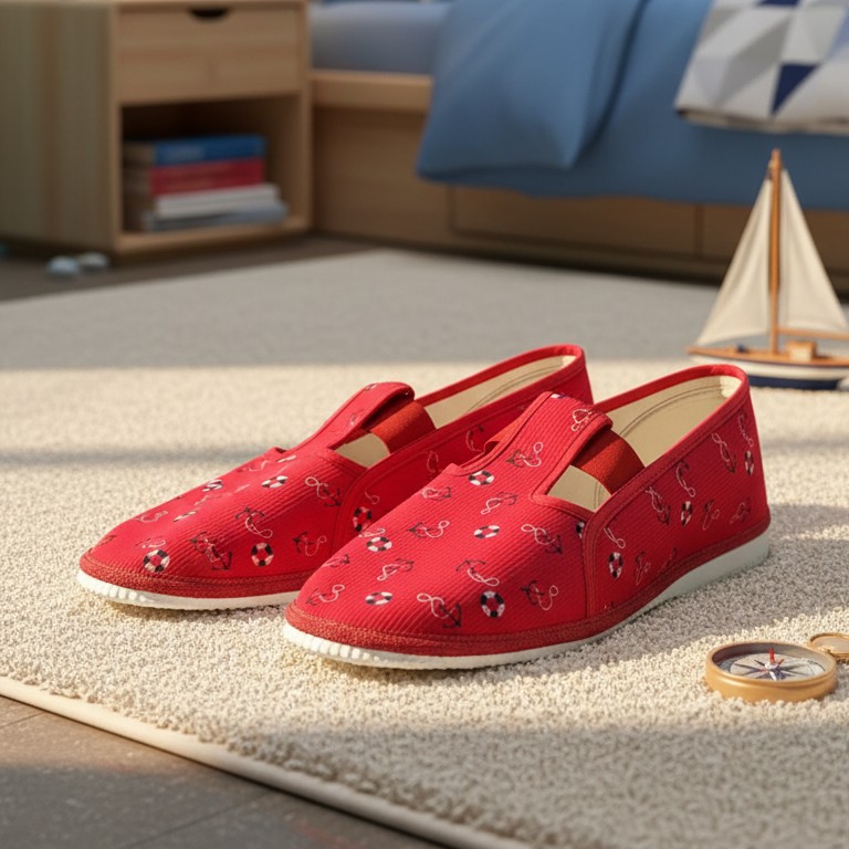 Zatvorené ikonické papuče HP Čechtín 555 SAILOR red