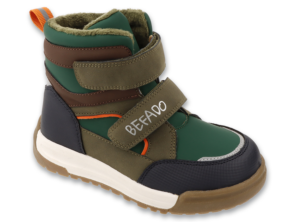 Zateplené zimné topánky BEFADO FROST 169X056 - zeleno-hnedá